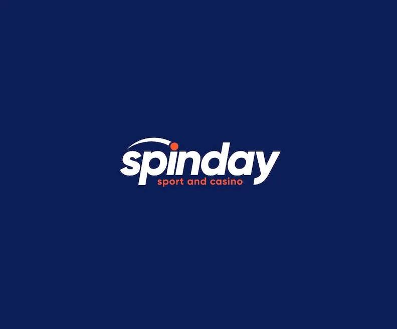 Spinday Casino logo on a dark blue background.