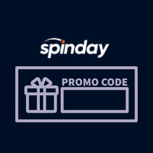 A gift box symbol near a promo code input place under the Spinday logo